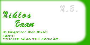 miklos baan business card